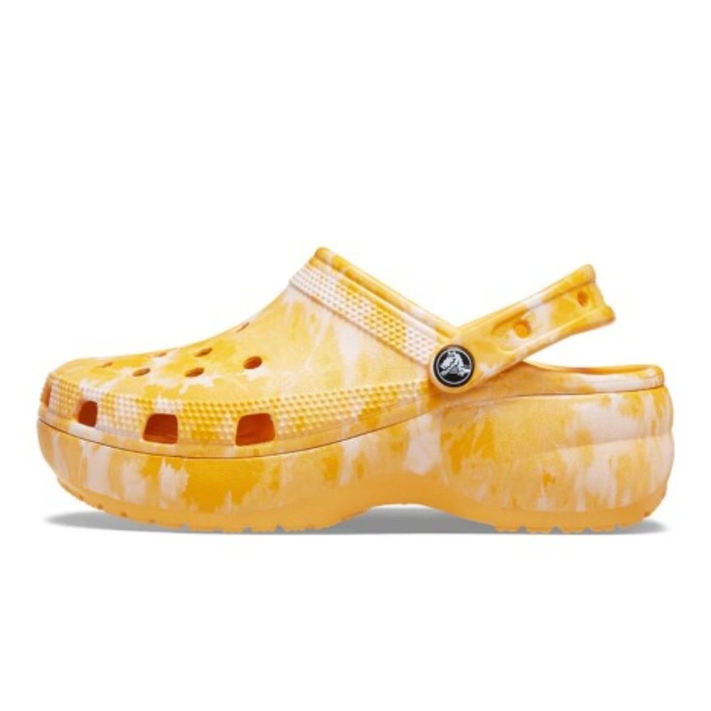Crocs Women Classic Platform Graphic Clog in Orange Sorbet - Picture 2 of 5